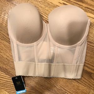 Strapless Wacoal low back bra. Nude color.